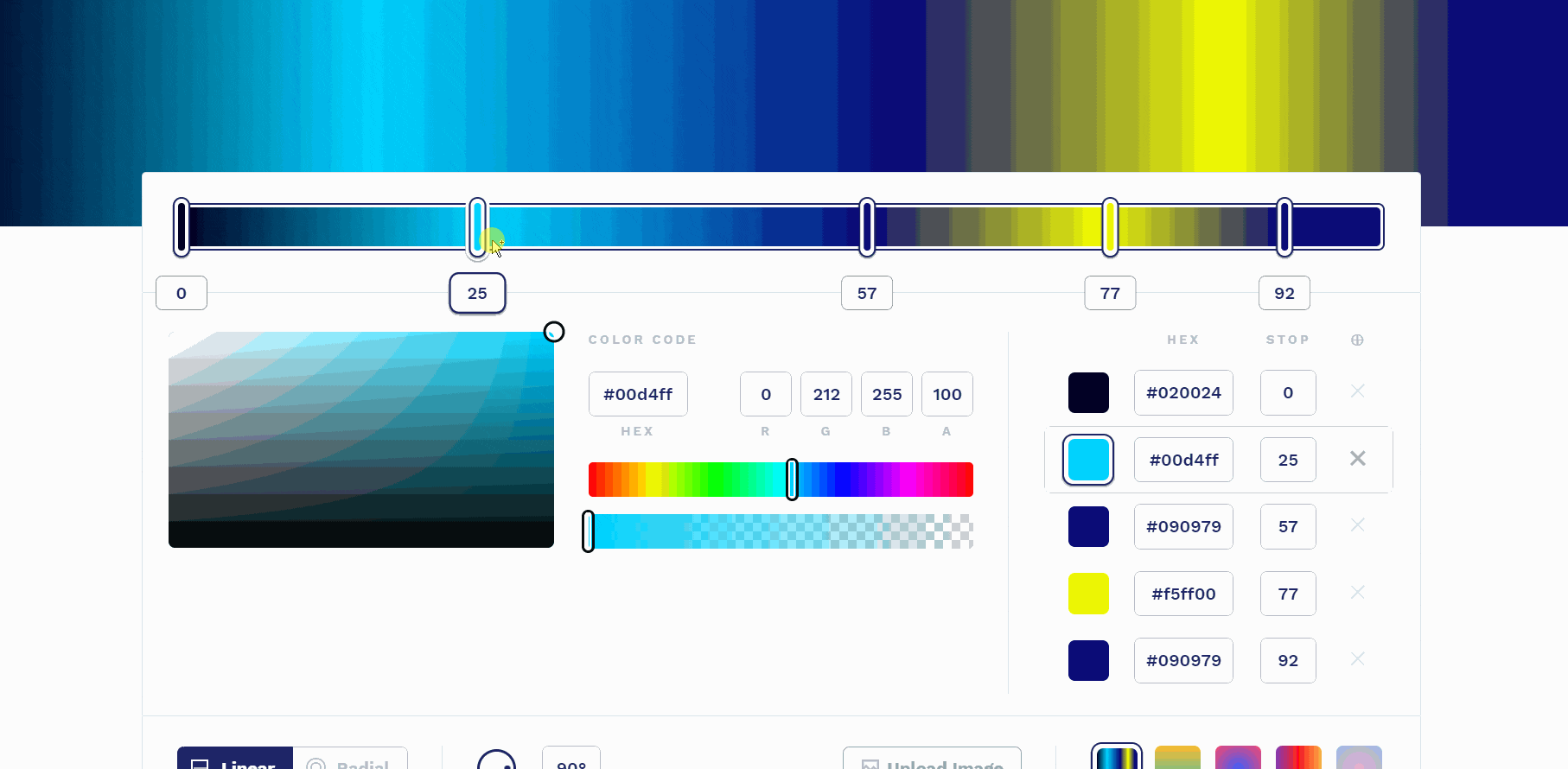 designing gradient for background